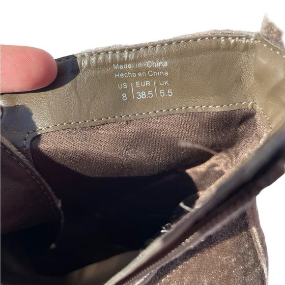 Aldo Aliria Combat Boot Heels Velvet Grey Olive Green Size 8 - Picture 9 of 10